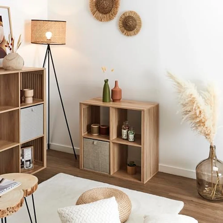 HOME DECO FACTORY Kommode Skandinavisch 3 Schubladen Holzoptik – Bild 2