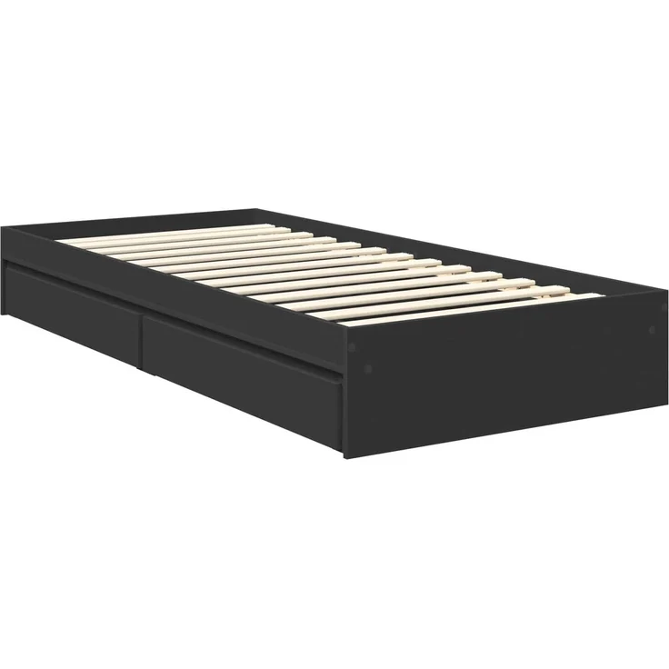 vidaXL Aufbewahrungsbett Schwarz 90 x 190 cm Holzwerkstoff 3411251 – Bild 5