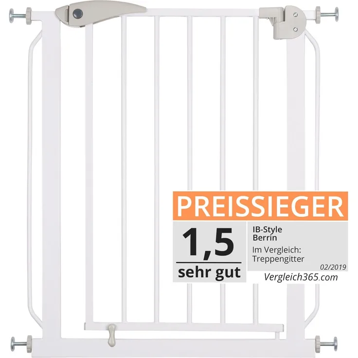 ib style Türschutzgitter Berrin S, Ohne Bohren, Sicherheitsgitter für Türen und Treppen, Zum Klemmen