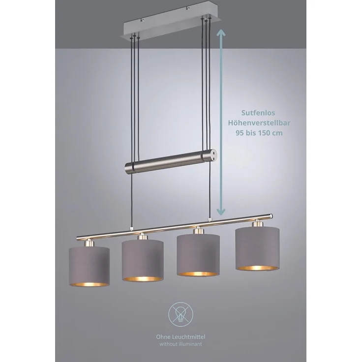 lightling Pendelleuchte Marita, höhenverstellbar, ohne Leuchtmittel, moderne Pendellampe, taupe – Bild 2