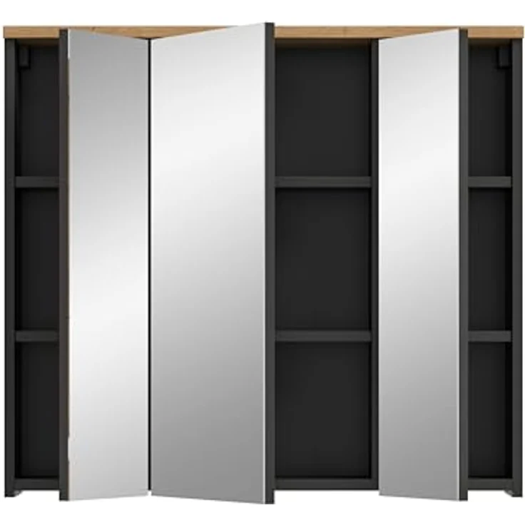 Xonox Canu Spiegelschrank (B/H/T: 80x55x34 cm) in Basalt grau Nachbildung und Artisan Nachbildung – Bild 6