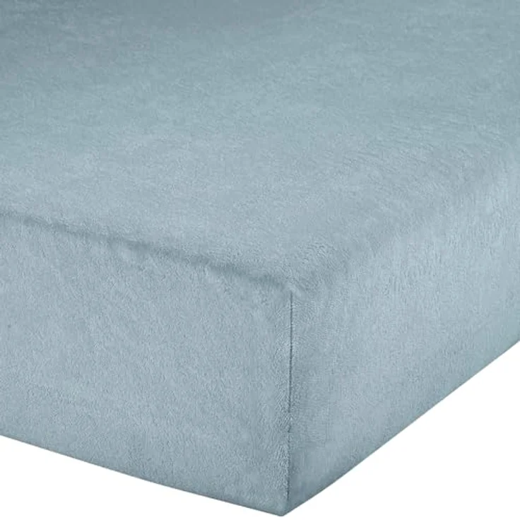 Erwin Müller Spannbettlaken Spannbettlaken "Erding", Frottee, Gummizug: Rundumgummi, (1 Stück), Frottee-Stretch Uni, Hellblau, Spannbettlaken | 90x190 - 100x200 cm – Bild 2