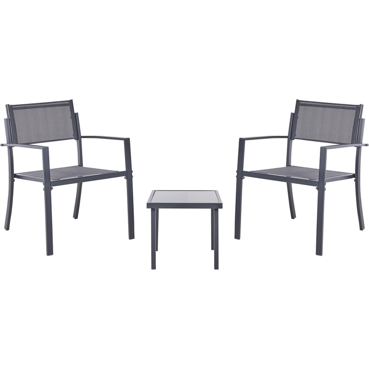 Bistro Set TAVOLETO Metall Dunkelgrau