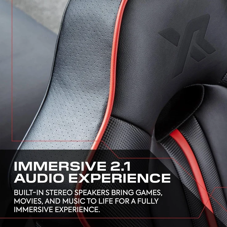 X Rocker TORQUE 2.1 Gaming-Sessel mit Wireless Audiosystem und Vibrationsmotor - schwarz/rot – Bild 5