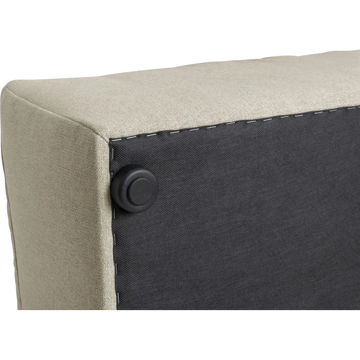 Sofa 4-Sitzer mit Hocker links Kattrina Flachgewebe creme – Bild 5