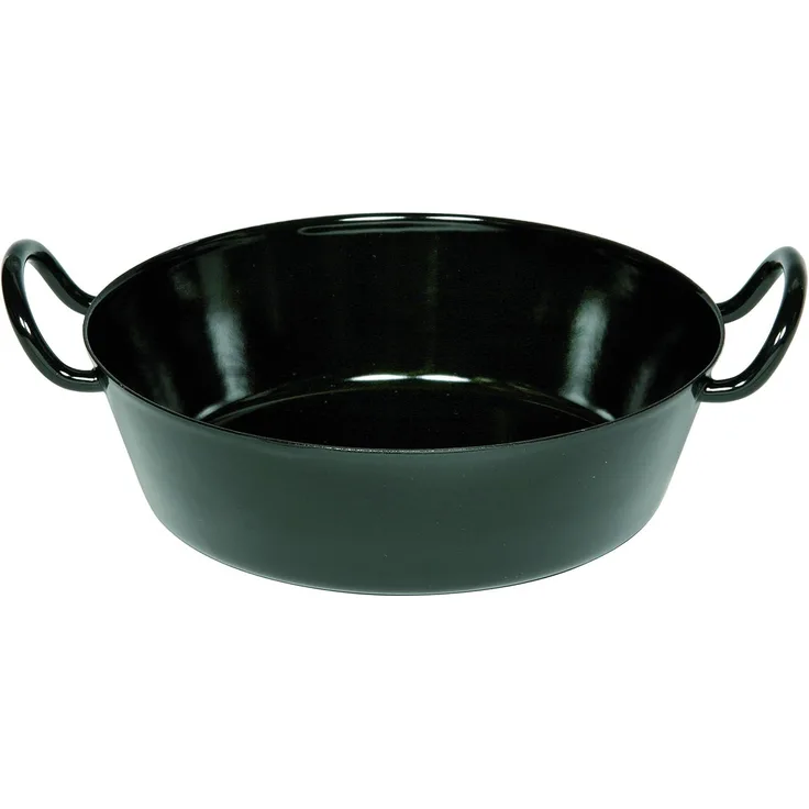 Riess Schnitzel- Backofenpfanne Ø34cm Servierpfanne mit 2 Griffen schwarz Emaille