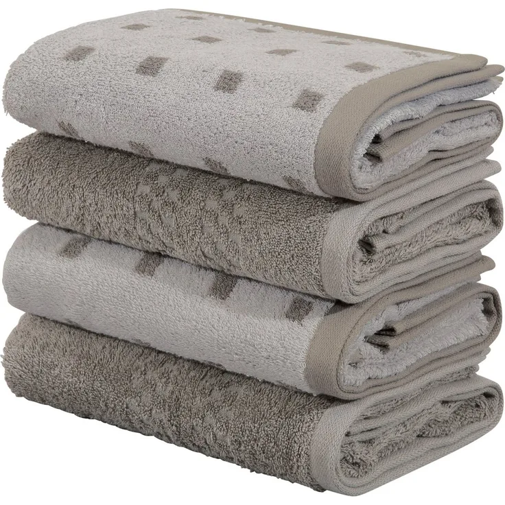 OTTO home Handtuch Regona, Handtücher 50x100cm, flauschig und weich, 500gr/m², Frottier (Set, 4-St), Premium Handtücher mit Bordüre, Set, 100% Baumwolle, 5 Jahre Garantie