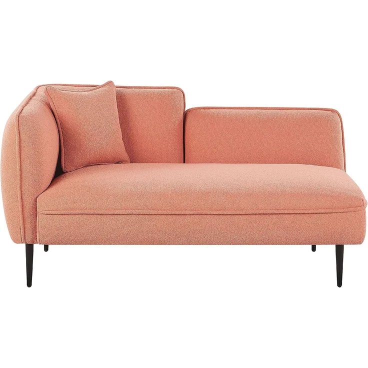Chaiselongue Bouclé pfirsichrosa linksseitig CHEVANNES – Bild 1
