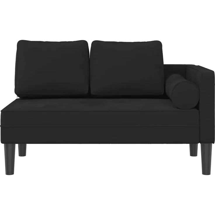 vidaXL Chaiselongue mit Kissen Schwarz Samt – Bild 2