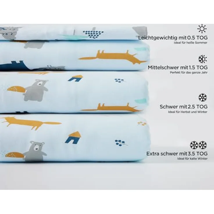 Duomiaomiao Baby Schlafsack, 1x Ganzjahresschlafsack, 2.5tog-elefanten Dschungel, 95cm / Babygröße 100-110cm, 100% Baumwolle – Bild 8