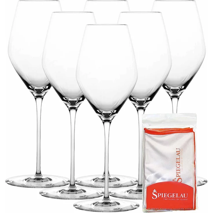 Spiegelau Hi-Lite Champagnerglas 347 ml 6er Set + Poliertuch – Bild 5