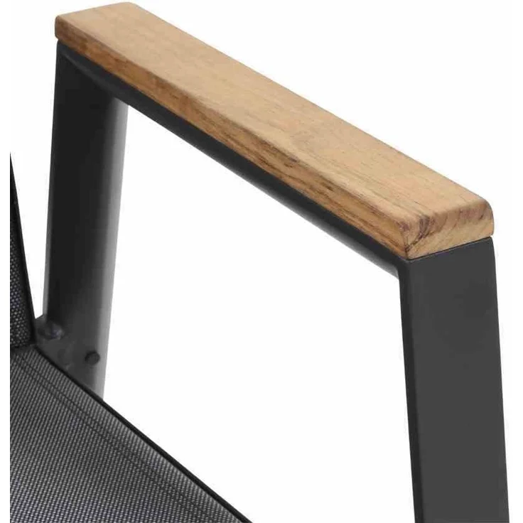 Siena Garden Dining Stapelsessel Savona matt anthrazit/schwarz silber/Teak – Bild 9
