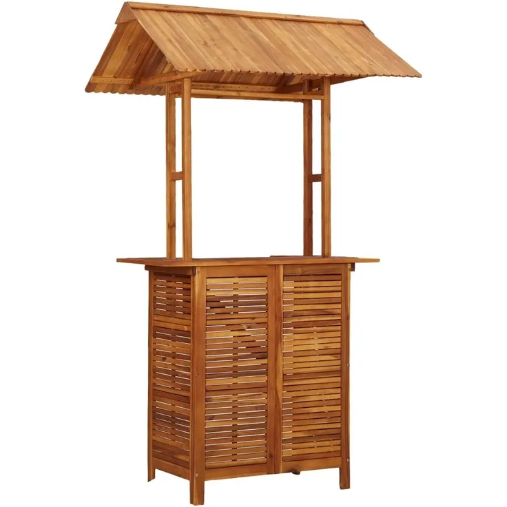 vidaXL Outdoor-Bartisch mit Dach 113x106x217 cm Akazie Massivholz 45909