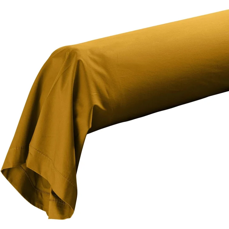 Douceur d'intérieur, Kissenbezug für Nackenrolle, 85x185 cm, Perkalin, Curry, Baumwollperkal