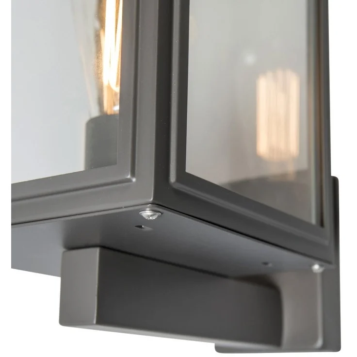 Qazqa Außen-Wandleuchte Sutton, ohne Leuchtmittel, E27, Dunkelgrau, Landhaus, Edelstahl, 1-flammig – Bild 2