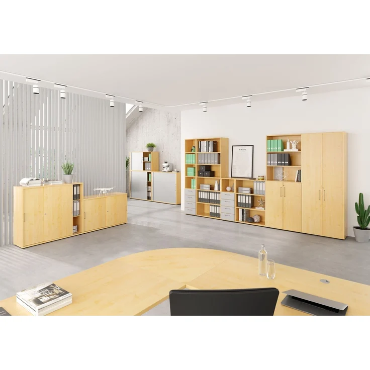bümö Regal Buche, Standregal aus Holz für 3 Ordnerhöhen - Bücherregal klein 40 cm schmal, Aktenregal für Ordner & Bücher, kleines Büroregal, Holzregal, Ordnerregal, Buchregal Dachschräge, 934RE-6 – Bild 7