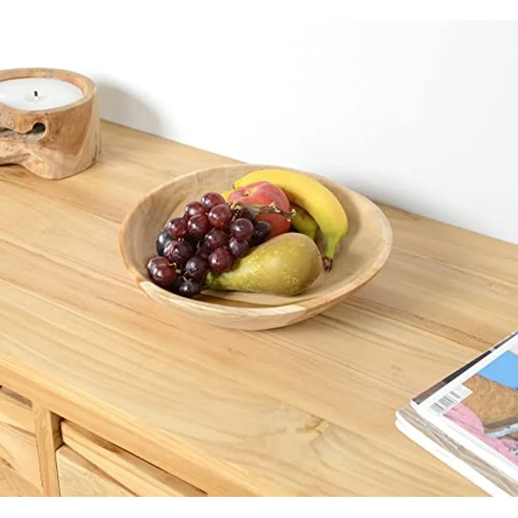 wohnfreuden Dekoschale Teak Holzschale lasiert braun 30 cm, 1119 – Bild 2