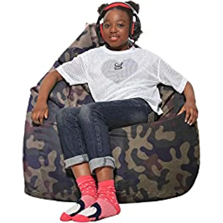 HomeIdeal - Sitzsack XXL Bodenkissen für Erwachsene & Kinder - Geeignet für Gaming oder Entspannen - Indoor wie Outdoor da er Wasserfest ist - mit EPS Perlen, Farbe:Camouflage, Größe:XXL – Bild 4