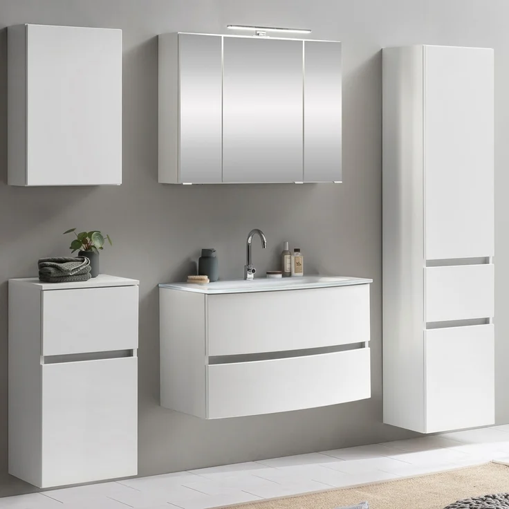 Badezimmer Hängeschrank 40 cm LAURIA-03 in matt weiß, BxHxT: ca. 40x64x20 cm – Bild 5