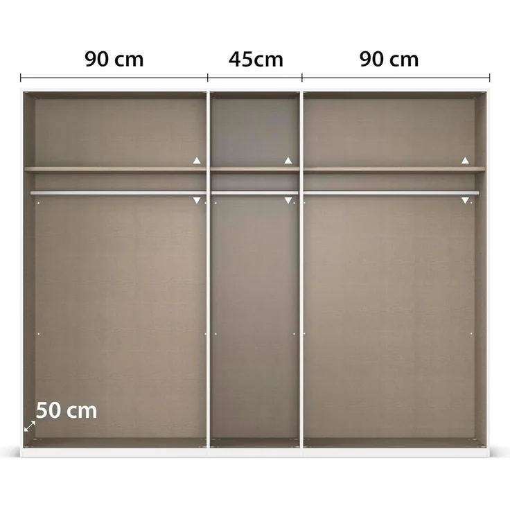Kleiderschrank Rauch Alabama 5-türig Spiegel Weiß/Artisan Eiche 226x210 cm – Bild 7