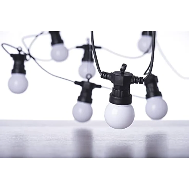 EMOS LED-Lichterkette DCPW01, 5m warme weißen Kugel-LEDs mit IP44 Schutz für Innen und Außen, 10 milchige Glühbirnen, ideal für Partys und Weihnachtsdeko – Bild 3