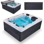 Artsauna Outdoor-Whirlpool 'Oasis', Spa mit Massagedüsen, LED-Beleuchtung, 2 Filtern, Abdeckung & Pumpe – winterfest & beheizbar