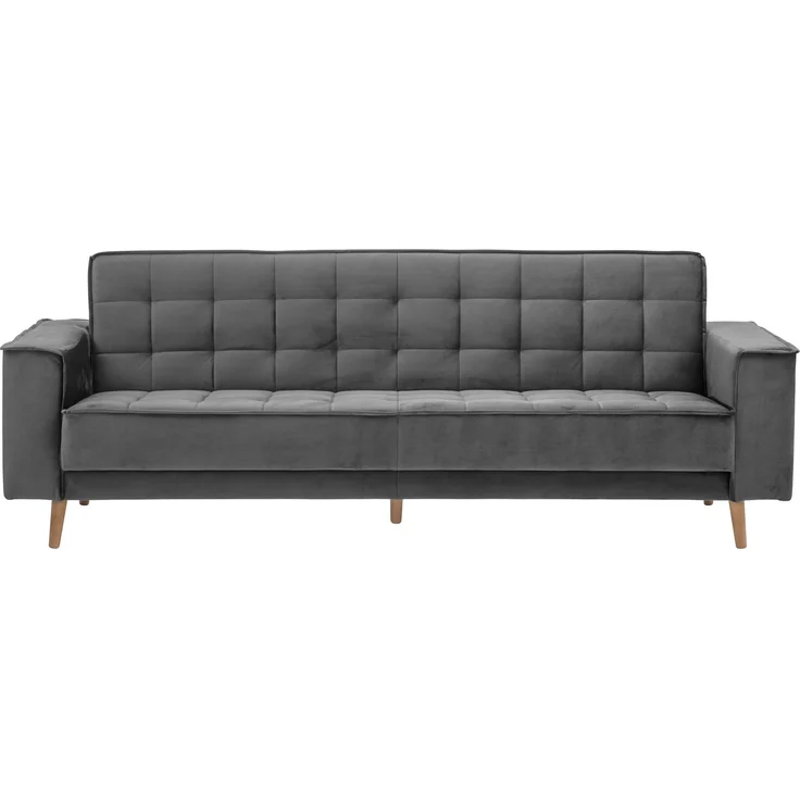 Sofa 3-Sitzer mit Bettfunktion Kavindra Samtvelours anthrazit – Bild 2