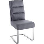 riess-ambiente Freischwinger COMFORT vintage grau / silber, Esszimmer · Microfaser · Edelstahl · Industrial