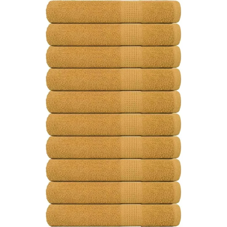 vidaXL Handtücher FROGN 10 Stk. Gold 100x200 cm 360 g/m² 136820 – Bild 1
