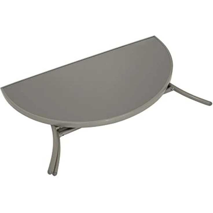 DEGAMO PALERMO Wandtisch, Alu + Metall + Glas, silbergrau/dunkelgrau, 110x58cm halbrund – Bild 3