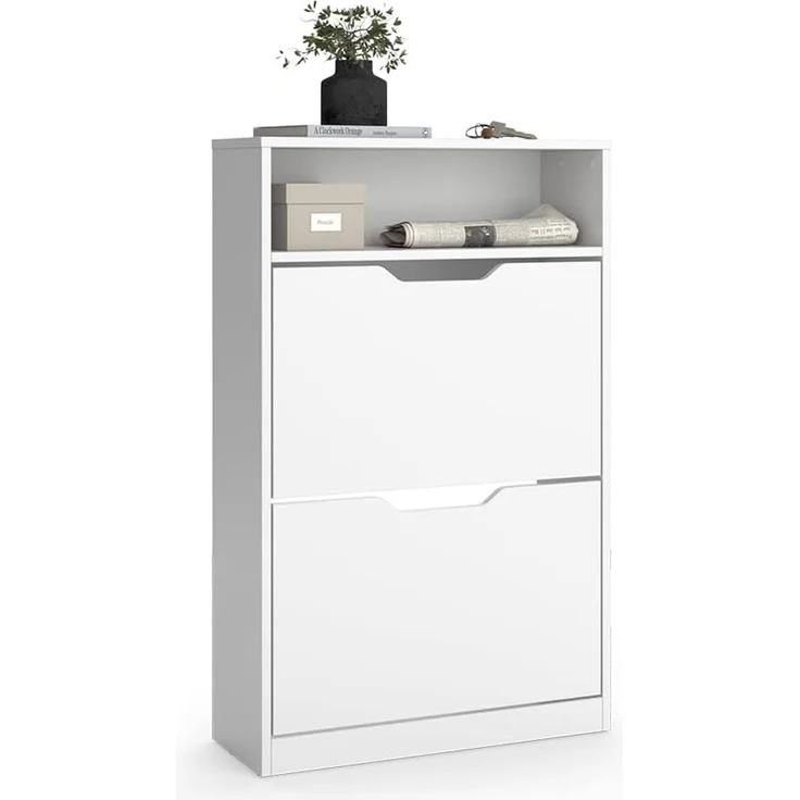 Schuhkipper Luca Weiß 59 x 94 cm mit 2 Kippfächern Vicco – Bild 6