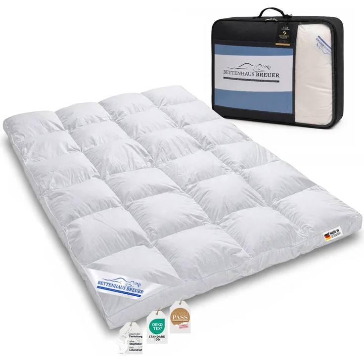 Super warme 100% Winter Hochsteg Daunendecke 1550g Daunen 155x220 – Bild 1