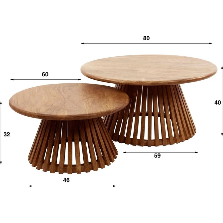 Luxusbetten24 Couchtisch Savira, 2er Set aus Mangoholz – Bild 4