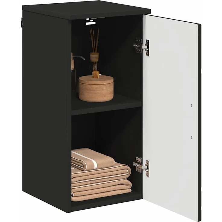 vidaXL Badezimmerschrank Wandmontiert Schwarz 30 x 31,5 x 61 cm 883345 – Bild 2