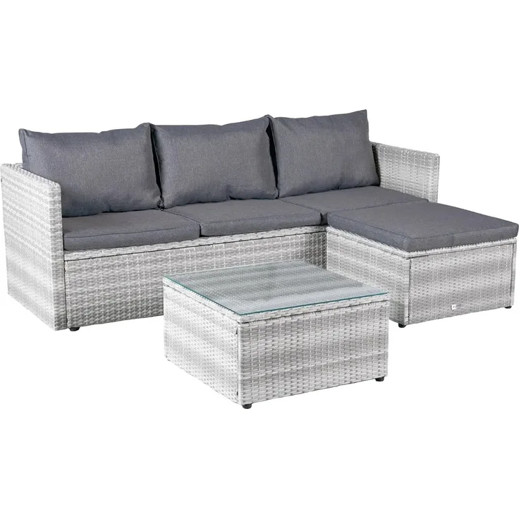 LC Garden Gartenlounge-Set Loungino Balkonmöbel für 3-4 Personen Lounge, (3-tlg)