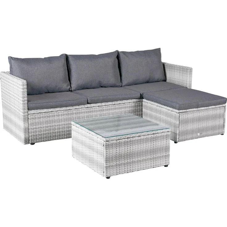 LC Garden Gartenlounge-Set Loungino Balkonmöbel für 3-4 Personen Lounge, (3-tlg) – Bild 1