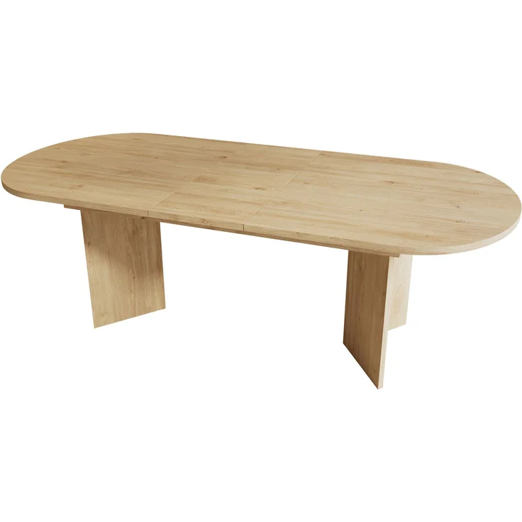 Esstisch ausziehbar 180cm×90cm×75cm in Eiche-Optik – moderner MDF-Esstisch mit abgerundeten Ecken – Bild 10