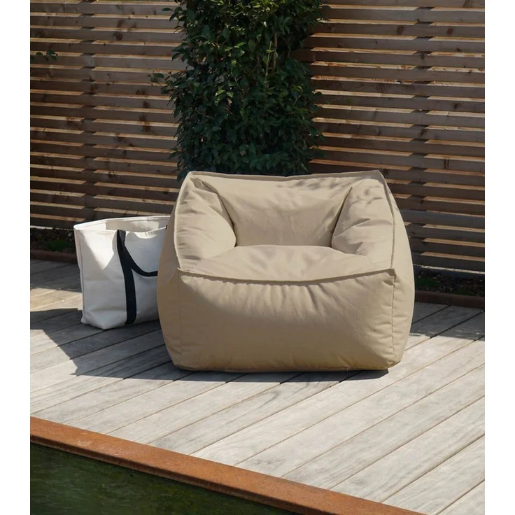 mokebo Sitzsack Der Sunnyboy (für drinnen & draußen), Made in Germany, Beanbag Outdoor, Sitzsack, Gartenliege in Khaki – Bild 3