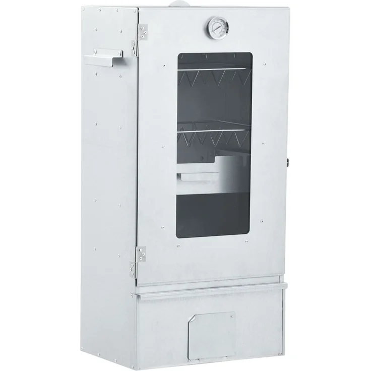 vidaXL Räucherofen mit Kaltrauchgenerator, Verzinkter Stahl, 44,5 x 29 x 83 cm, 15.78 kg, mit Glasfenster – Bild 3