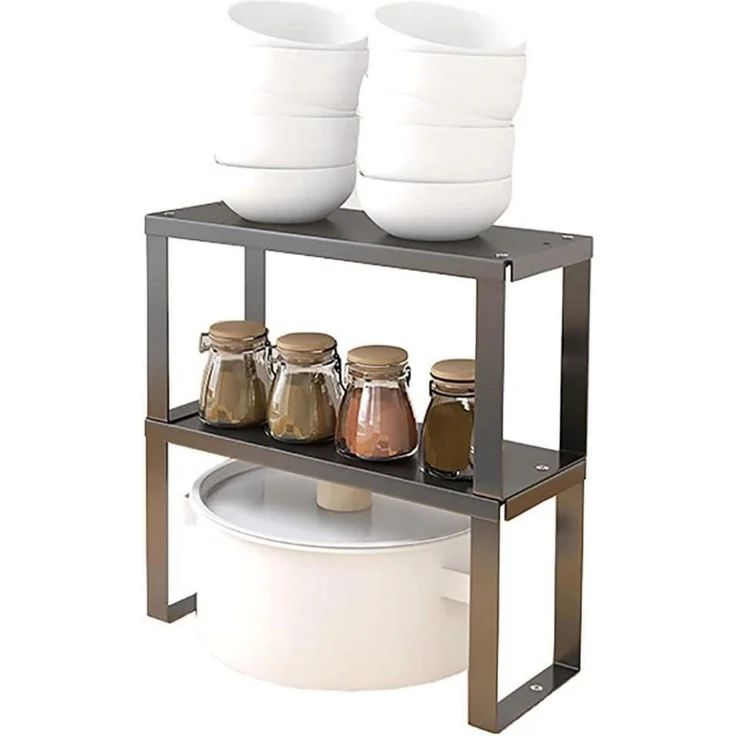 YunNasi Schrankregal Stapelbar Edelstahl Küchenregal Badezimmer Organizer (2 – Bild 1