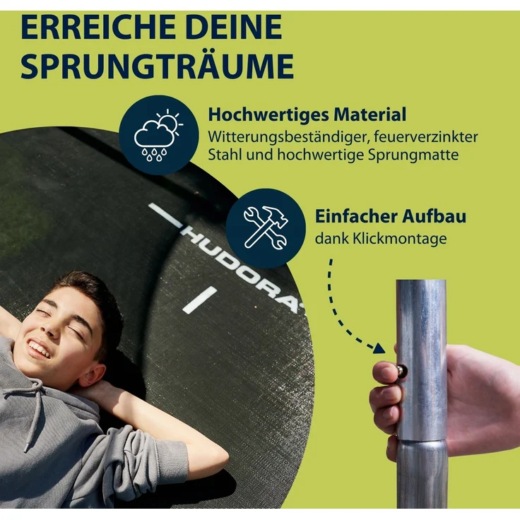 HUDORA 'Fabulous' Trampolin 300 mit Sicherheitsnetz, Ø 300 cm – Bild 14