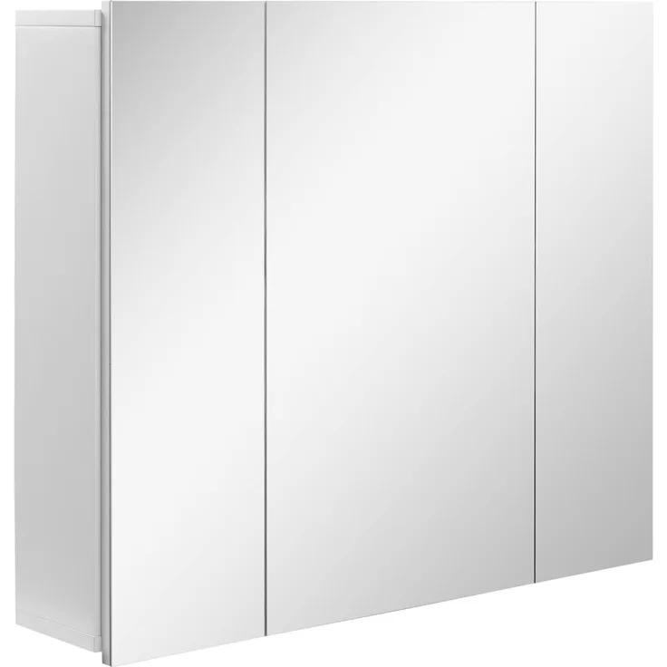 kleankin Spiegelschrank Badezimmerschrank Wandschrank für Badezimmer 3-Türig Badezimmerspiegel Weiß 70 x 15 x 60 cm