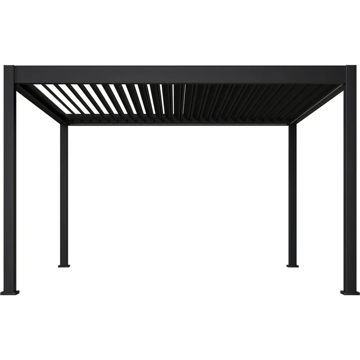 Weide E-Deluxe | elektrische Pergola mit LED | Voll Aluminium | 3 x 4 M | motorisiertes Lamellendach anthrazit – Bild 6