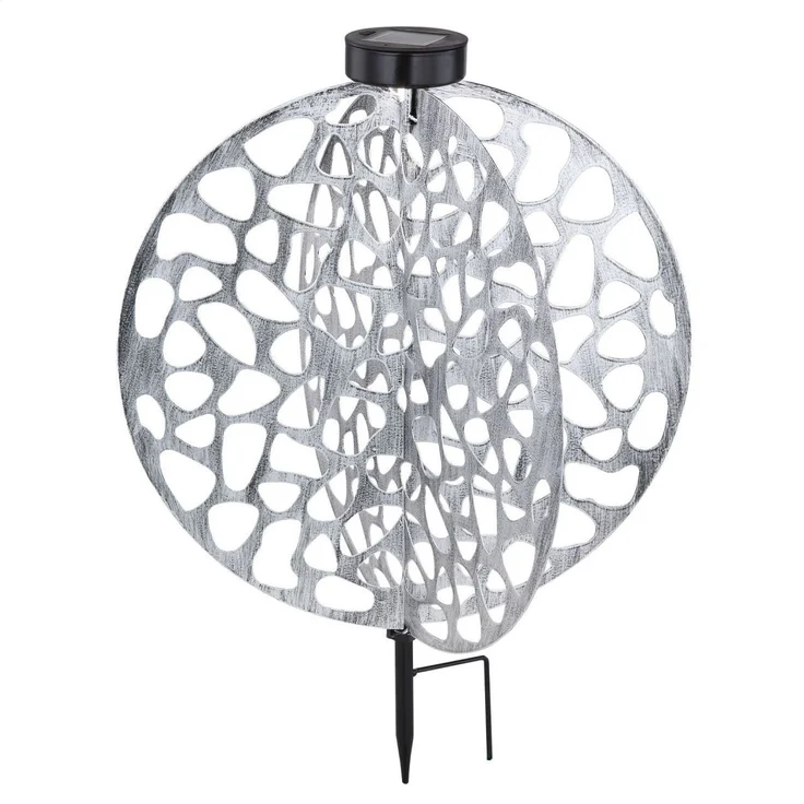 Solarleuchte Garten Scheibe Rund Solarlampe Außen Leuchte Solar mit Pflegetuch – Bild 2