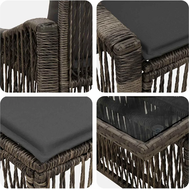 vidaXL Gartensofa-set 10 stk. Grau und Dunkelgrau 100 x 55 x 73 cm 3437270 – Bild 8