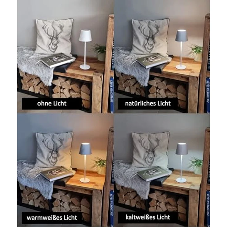 Coen Bakker Deco BV LED Außen-Tischleuchte Touch Tischlampe dimmbar mit Akku, In-/Outdoor, Touch-Funktion, LED fest verbaut, Kaltweiß, Warmweiß, Tageslichtweiß – Bild 7
