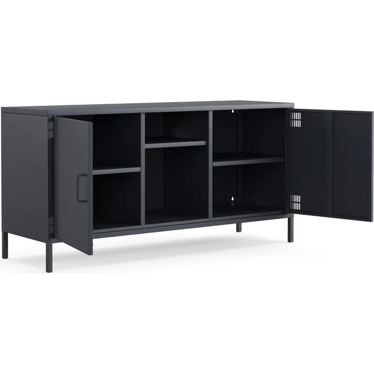 Metall Möbel Pera3, TV-Schrank 3 Regale - 130,5 x 40 x 64,5 cm Anthrazit – Bild 3