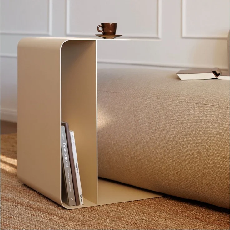 Metallbude Beistelltisch COSMO, 2in1 - Design Couchtisch ohne Montage, rutschfest – Bild 2