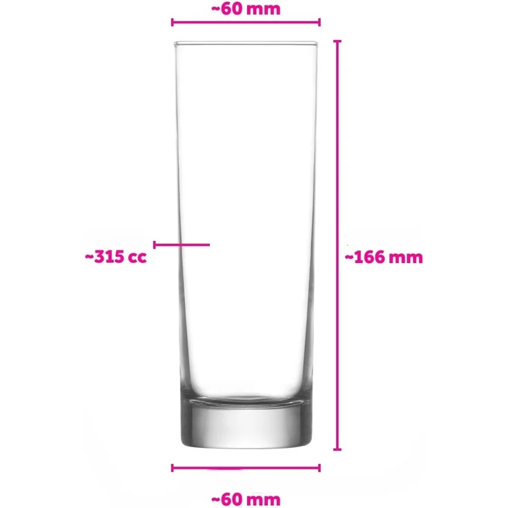 Hermia Concept 'LV-ADA389F' Gläser-Set (6-teilig), Transparent, 6 x 6 x 16,6 cm, 315 ml – Bild 5