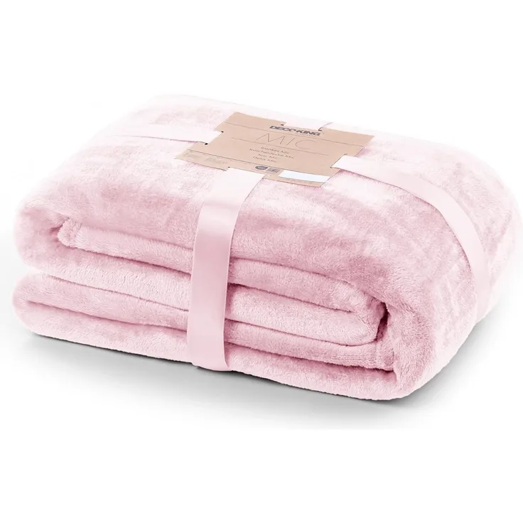 DecoKing Kuscheldecke 160x210 cm rosa Decke Microfaser Tagesdecke Fleece weich sanft kuschelig pink puderrosa powderpink Mic